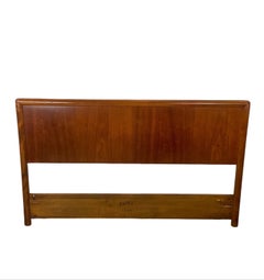 1960s T.H. Robsjohn-Gibbings Attributed Walnut Full-Size Headboard