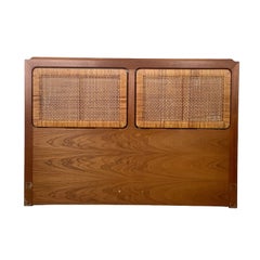 Mid-Century Modern Scandinavian Style Cane Full-Size Headboard