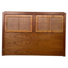 Mid-Century Modern Scandinavian Style Cane Full-Size Headboard