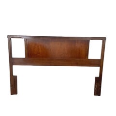 Vintage Modern Walnut Headboard, Full/Queen, Rounded Cutout Design