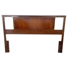 Vintage Modern Walnut Headboard, Full/Queen, Rounded Cutout Design