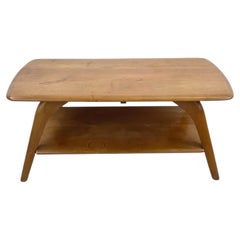 Petite Wakefield-Style Solid Wood Coffee Table, 1950s