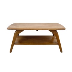 Petite Wakefield-Style Solid Wood Coffee Table, 1950s