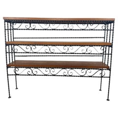 Mid-Century Spanish Revival Wrought Iron Shelf, Studio-Made