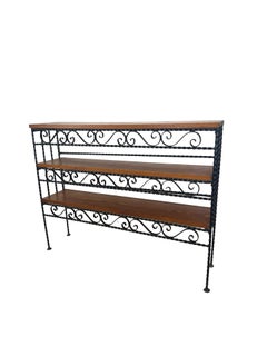 Mid-Century Spanish Revival Wrought Iron Shelf, Studio-Made