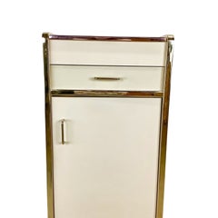 Vintage 1980s Postmodern Jewelry Cabinet with Gold-Tone Trim