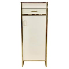 Vintage 1980s Postmodern Jewelry Cabinet with Gold-Tone Trim