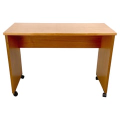 Vintage Mid-Century Modern Teak Rolling Writing Desk or Console