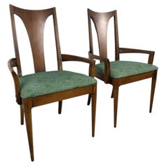 Broyhill / Lenoir Chair Company Sculptural High-Back Armchairs, Pair