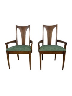 Broyhill / Lenoir Chair Company Sculptural High-Back Armchairs, Pair
