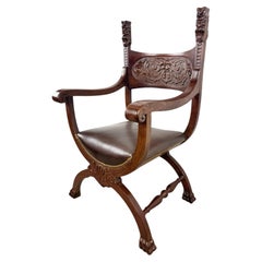 20th Century Renaissance Revival Savonarola Armchair