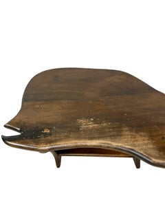 Table basse vintage en bois en forme de baleine, d'inspiration folk américaine