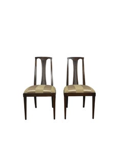 Pair of Sculptural Mid-Century Modern High-Back Cane Dining Chairs