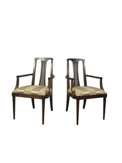 Mid-Century Modern Sculptural High-Back Cane Armchairs, Stamped Denmark