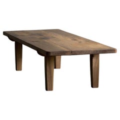 Japanese Vintage Wooden Low Table Japanese Oak Mid Showa Period '1940-'