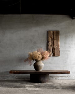 Japanese Antique Large Thick Solid Wood Low Table, Late Meiji Era (1868–1912)