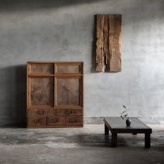 Japanese Antique Sliding Door Cabinet, Taisho Period 1912–1926, Wabi Sabi