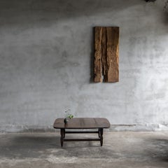 Table basse japonaise ancienne en zelkova, fin de l'ère Meiji, vers 1900, wabi-sabi