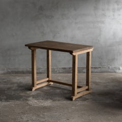 Tavolo da lavoro vintage giapponese in legno di zelkova, primo periodo Showa, intorno al 1935, Wabi Sabi
