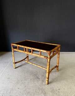 Table d'appoint en bambou de style bohème, Italie, années 1960