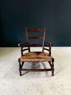 Early 1900's French Provincial Rural Design Low Lounge Chair