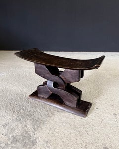Handcrafted Carved Ashanti Tribal Stool, Africa 1950's