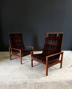 Midcentury Design Ebeniste Reclining Lounge Chair set, 1960's Belgium