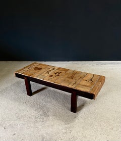Table basse « Herbier » du milieu du siècle, par Roger Capron, années 1960, Vallauris, France