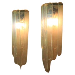 Ice Blue Murano Glass Wall Lamp by Carlo Nason for Mazzega, 1/2