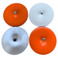 Large Charlotte Perriand Space Age Flush Sconce Disc Wall Light, Germany, 4X
