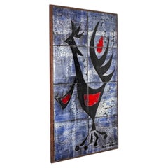 Vallauris Modernist Glazed Ceramic Wall Panel by J.G. Picard, France, 1960s