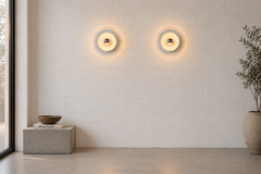 Pair of German White Flush Mount Wall Lights Selected by Charlotte Perriand 1960