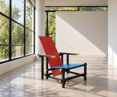 Sedia vintage rossa e blu - Gerrit Thomas Rietveld, De Stijl