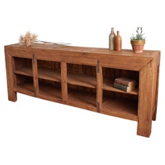 Large Antique Rustic Farmhouse Kitchen Storage Haberdashery Console Cabinet