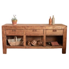Large Antique Rustic Farmhouse Kitchen Storage Haberdashery Console Cabinet