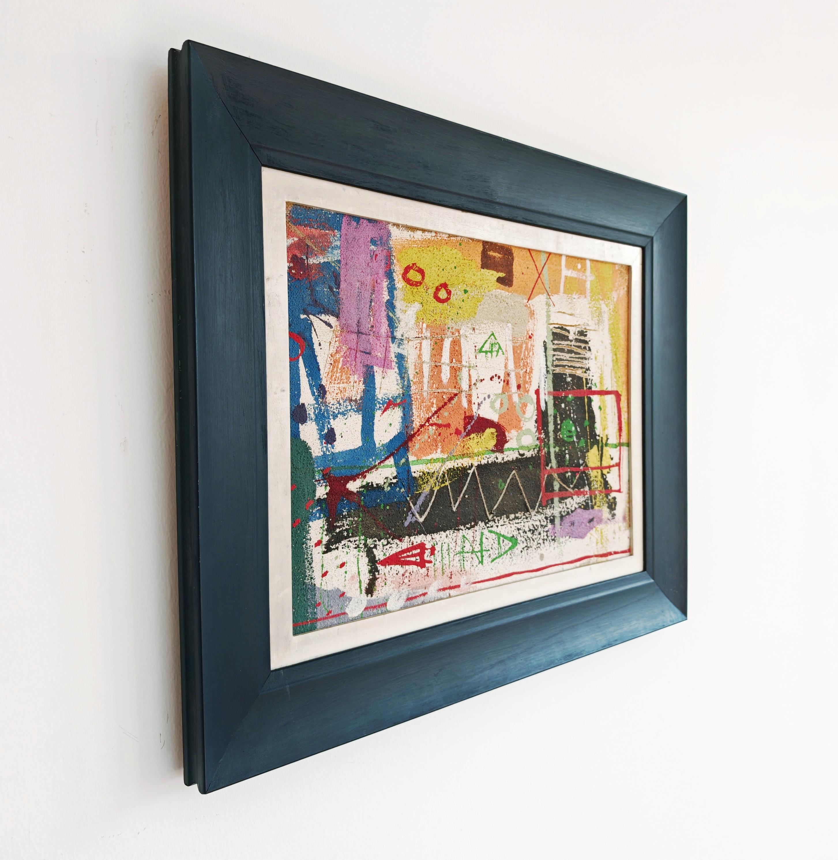 Peinture à l'huile de l'artiste yougoslave Joškin Šiljan dans le style de Jean-Michel Basquiat en vente 1