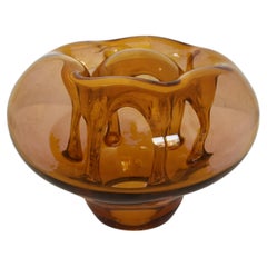 Mid Century mouth-blown glass sculpture of Ikebana Vase by Dragan Drobnjak