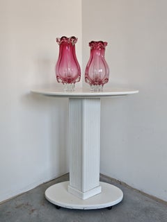 Pair of Mid Century Pink Glass Vases shaped as flower buds by Josef Hospodka