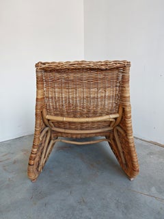 Tumbona vintage de ratán diseñada por Carl Öjerstam para Ikea, Suecia, 1990