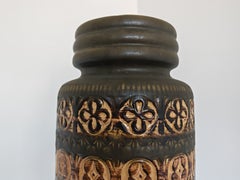 XXL Mid Century Modern Fat Lava vase Foligno by Scheurich, West Germany 1970s