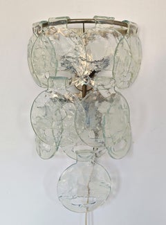 Pair of XXL Mid Century Modern Murano Glass Sconces by Carlo Nason for Mazzega