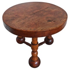 Sculptural Oak Side Tripod Table attr. to Charles Dudouyt, France (1930s)