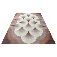 Mid Century Modern Woolen Rug Inspired by Art Deco, West Germany 1970s