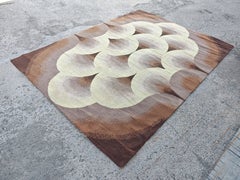 Mid Century Modern Woolen Rug Inspired by Art Deco, West Germany 1970s