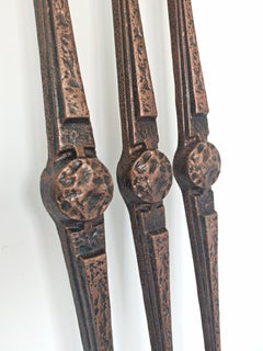 Brutalist Wall Sculpture or Door Mounted Decor in bronzed aluminium, Germany