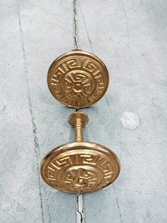 1 of 8 Hollywood Regency wall-mounted Coat Hooks in solid bronze, Italy 1970s