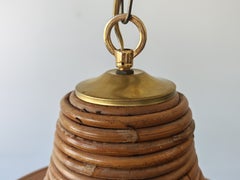 Mid Century Modern Bamboo Pendant light, Italy 1960s