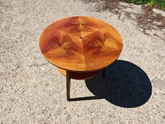 Mid-Century Round Veneered Side or Coffee Table, Yugoslavia 1960s