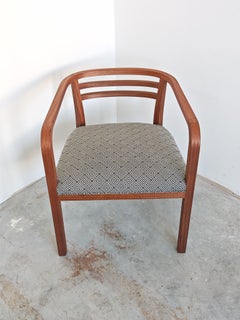 Vienna Secession Armchair in mahogany upholstered in geometric jacquard, Austria