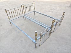 Pair of Jugendstil Nickel-Plated Brass Beds, Austria 1900s